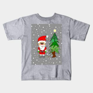 WHITE Christmas Santa Kids T-Shirt